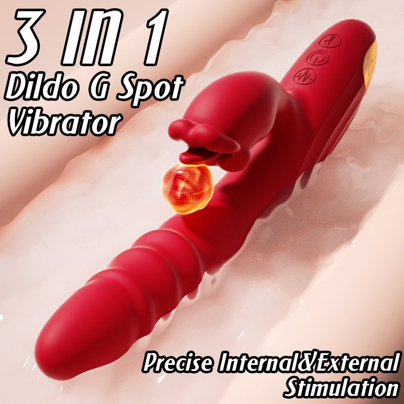 Thrusting rabbit vibrator for woman