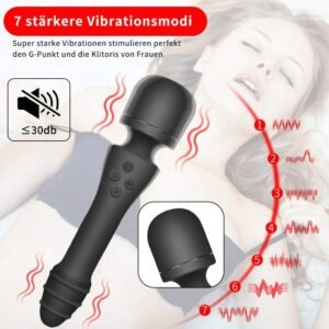 Silicone rechargeable wand massager with flexible head and tail-015