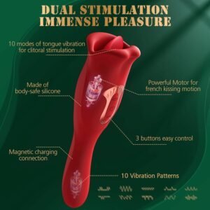 Rechargeable tongue kiss&tell vibrator-153A